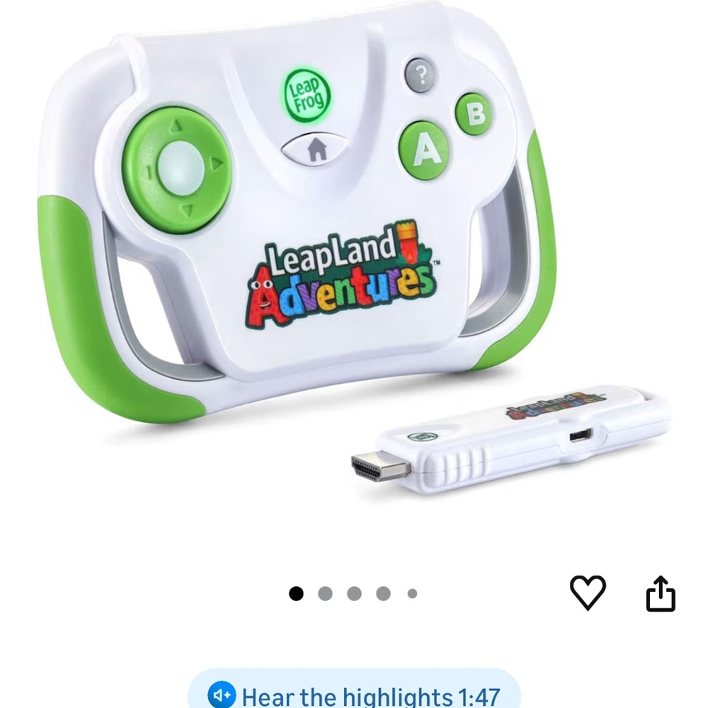 LeapFrog LeapLand Adventures Green and White Game Controller